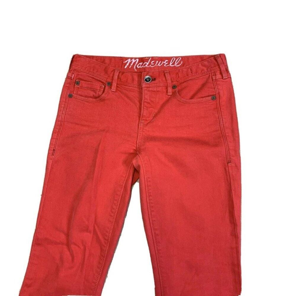 madewell Rail Straight Mid rise jeans Light wash rep pink Sz 26 cotton pockets - Picture 11 of 11